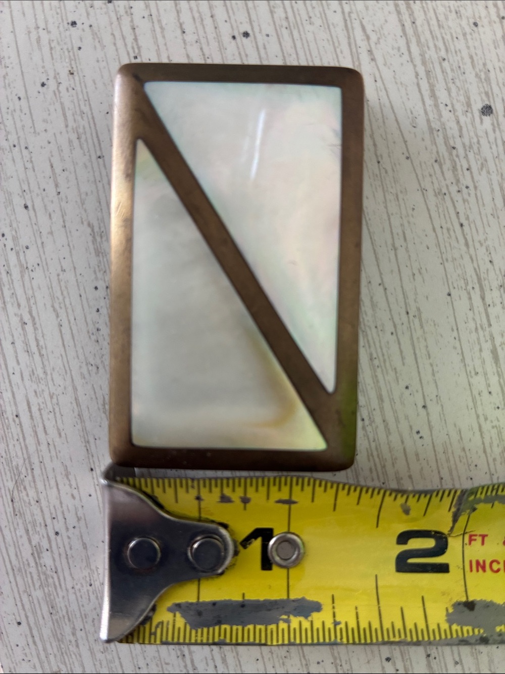 Ivory Inlay Rectangular Belt Buckle - Picture 7 of 7